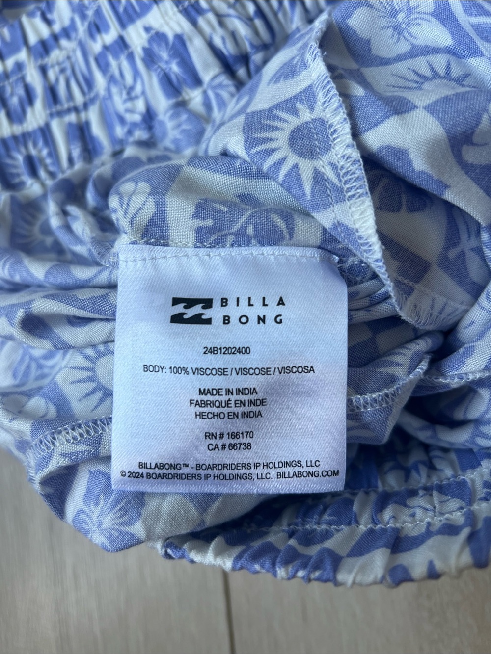 Billabong Blue and White Wide Leg Pants - Picture 4 of 5